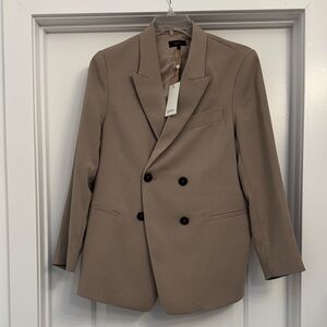 NWT Quince double breasted women’s crepe Tan Blazer